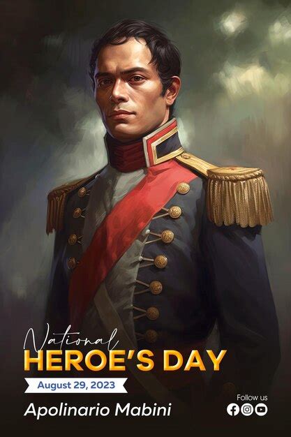 Premium PSD | Philippines national heroes day poster template