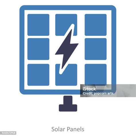 Solar Panels And Solar Energy Icon Concept Stock Illustration ...