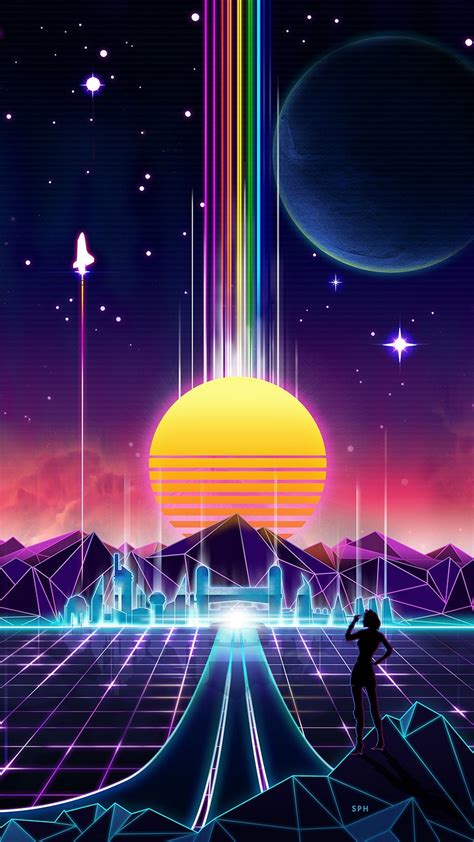 Aesthetic retrowave phone wallpapers - Heroscreen