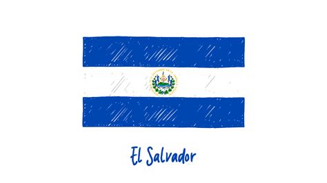 dibujo a lápiz de la bandera nacional de el salvador con fondo ...