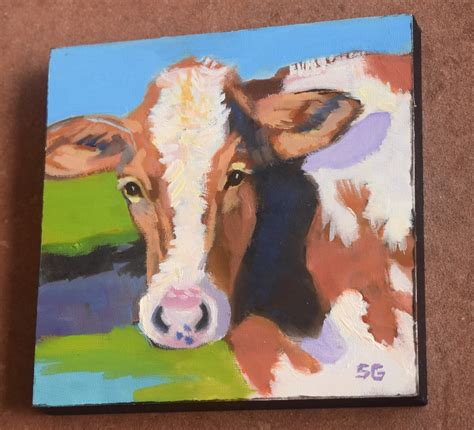 Original Cow Painting Country Farmhouse Wall Art Animal Art - Etsy