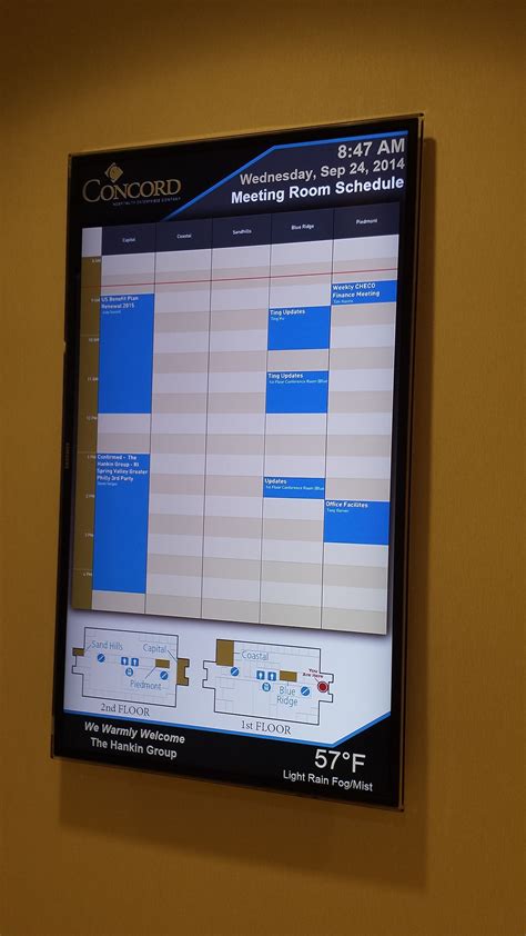 Concord HQ Digital Display, Meeting Room Schedule running OSI DDF with ...