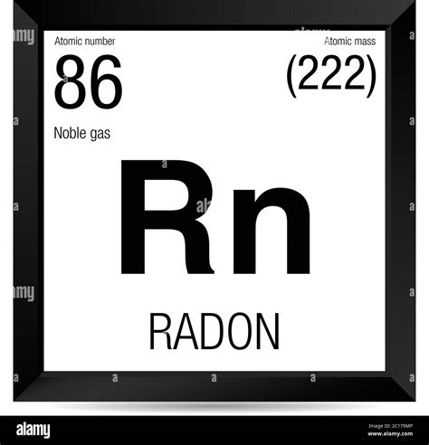 Radon symbol. Element number 86 of the Periodic Table of the Elements ...