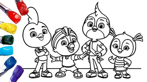 Top Wing Coloring Pages for Kids [1080p] | Swift, Penny, Rod, & Brody - YouTube