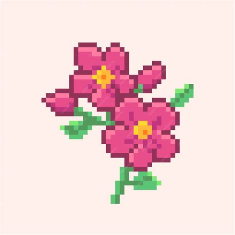 Premium Vector | Flat design flower pixel art