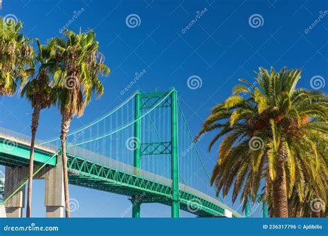 Vincent Thomas Bridge in San Pedro - Los Angeles Stock Photo - Image of ...