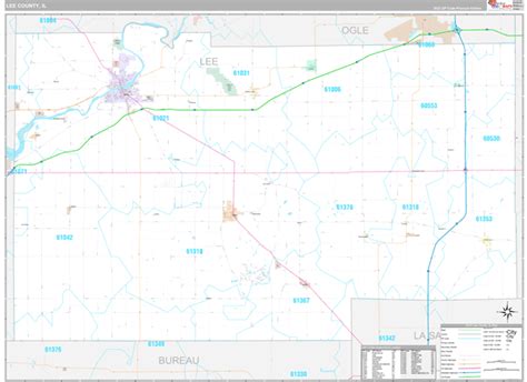 Lee County, IL Wall Map Premium Style by MarketMAPS - MapSales