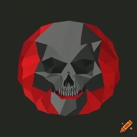 Low-poly skull logo design on Craiyon