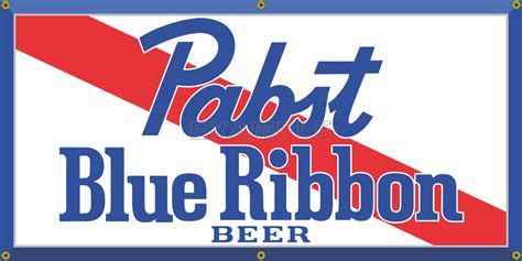 PABST BLUE RIBBON BEER LABEL PBR OLD SCHOOL PUB BAR SIGN REMAKE BANNER – Revved-Up Banners