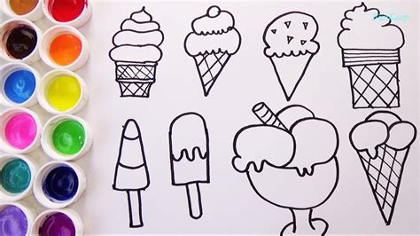 Como Dibujar y Colorear Helados - Aprende Los Colores Pintando - Videos Para Niños / FunKeep ...