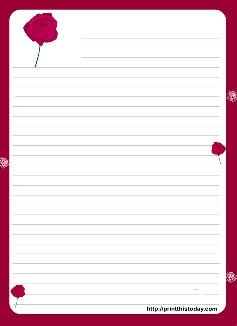 Free Printable Love Letter Writing Paper