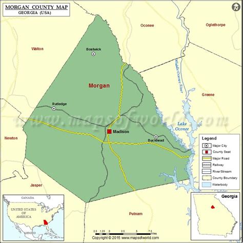 Morgan County Map, Map of Morgan County Georgia in 2022 | County map ...