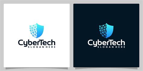 Cyber tech logo design template with Network shield graphic design vector illustration. Symbol ...