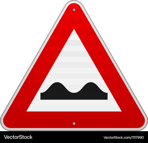 Bumpy road sign Royalty Free Vector Image - VectorStock