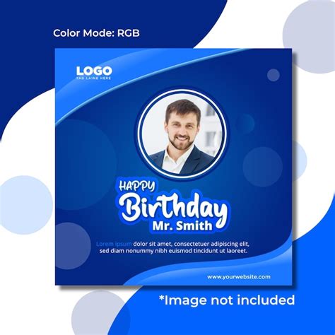 Premium Vector | Decent blue corporate birthday wish template