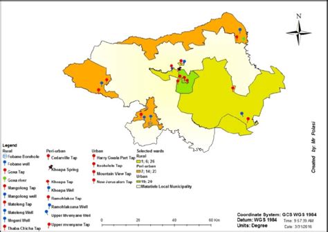 Map of the selected water sources in the Matatiele Local Municipality. | Download Scientific Diagram