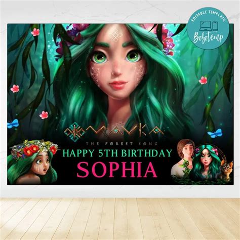 Mavka Birthday Backdrop Digital File Template | Bobotemp