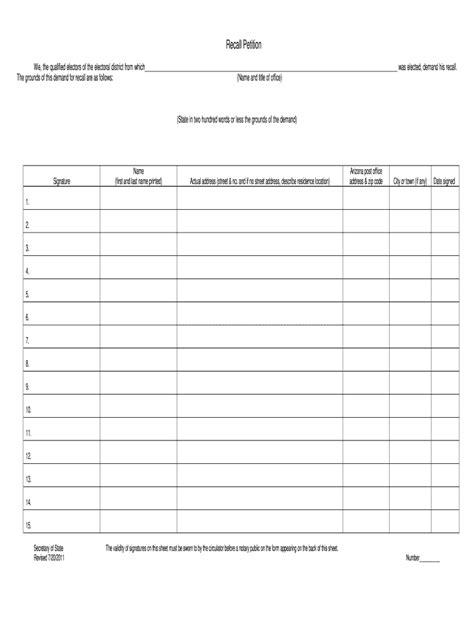 Printable Petition Signature Sheet - Printable Form, Templates and Letter