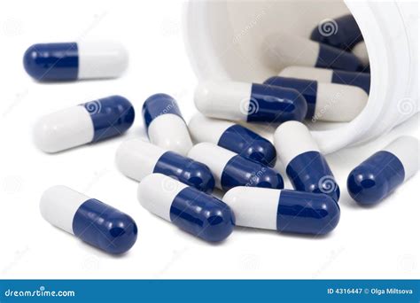 Blue And White Capsule Pills Royalty Free Stock Photography - Image ...