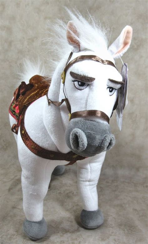 Disney Store Tangled Maximus Plush White 15" Horse Stuffed Bendable Toy #DISNEY | White stuffed ...