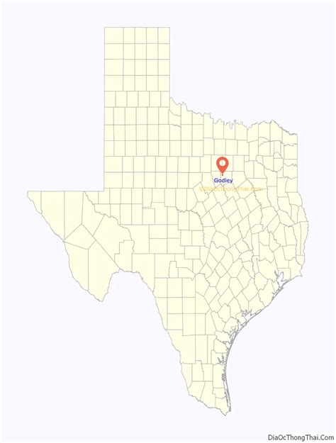 Map of Godley city, Texas - Thong Thai Real