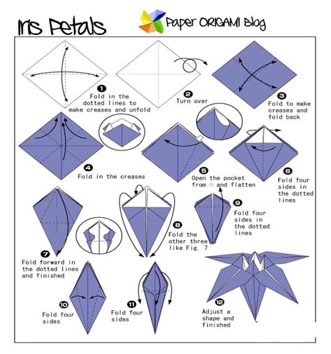 Flowers Origami: Iris Flowers | Paper Origami Guide