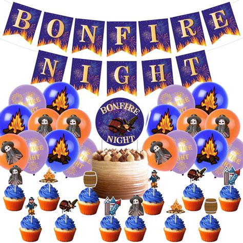 Buy Bonfire Night Party Decorations Guy Fawkes Bonfire Banner Bonfire ...