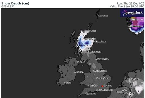 UK snow: Met Office warns cold snap to bring ice as maps show -6C and 14cm of snow