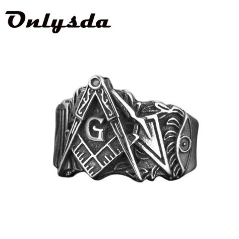 Freemason Men Freemason Ring Stainless Steel Masonic Symbol Rings ...