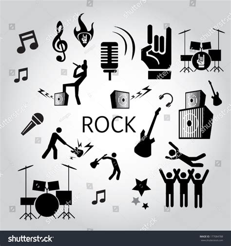 Rock N Roll Icon Stock Vector (Royalty Free) 177084788