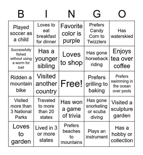 Teacher Bingo Card