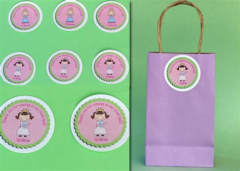 HandyWork: Fairy Tale Princess Party Decor - Goodie Bag Tag Stickers