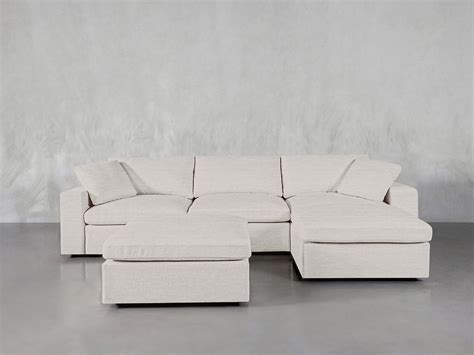 4-Seat Modular Chaise Sectional Sofa With Ottoman | 7th Avenue