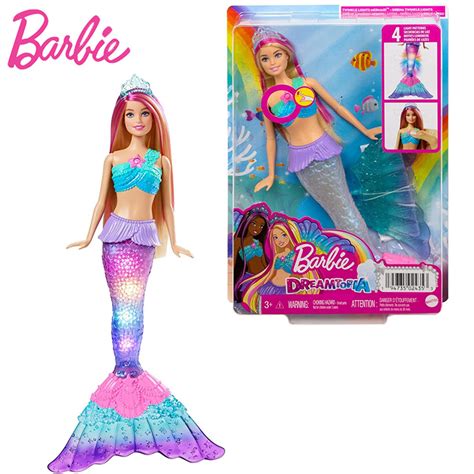 Mermaid barbie doll with water-activated twinkle light-up tail - Kids Unlimited