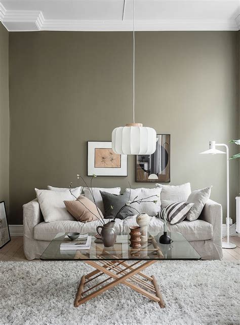 Home tour | cozy apartment with an olive green living room plus beige ...