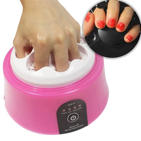 30W Nail Gel Polish Remover Machine,Steam Off Gel Removal Pink Color Nail Steamer For Home Nail ...