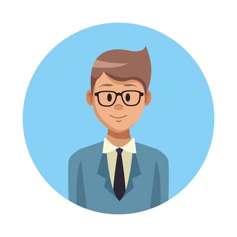 Premium Vector | Businessman profile cartoon