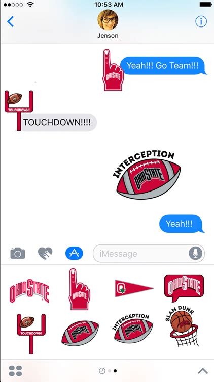 Ohio State Buckeyes Stickers for iMessage by 2ThumbZ Entertainment