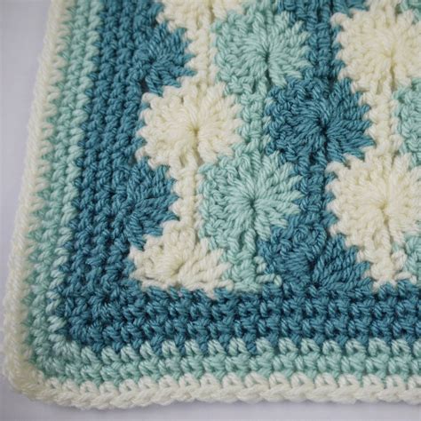 Crochet Baby Blanket Duck Egg Blue and Cream Blanket Baby - Etsy