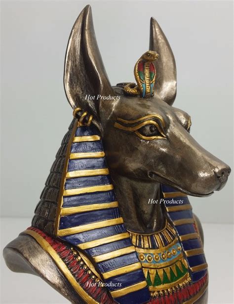 Egyptian Anubis Jackal Bust on Plinth Statue Sculpture Antique Bronze Color 3 | Egito antigo ...