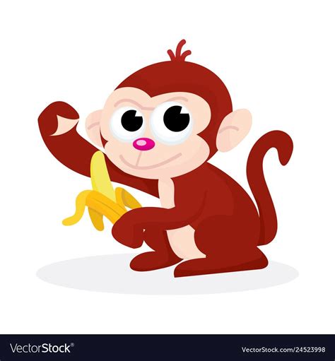 A cheeky cartoon cute monkey and yellow banana vector illustration. Download a Free Preview or ...