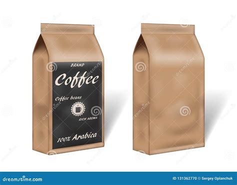 Paper Arabica Coffee Package Design Mock Up. Empty Coffee Template ...