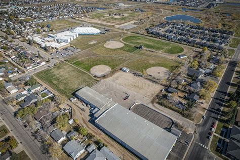 Aerial View of Martensville in Central Saskatchewan Stock Photo - Image of architecture, city ...