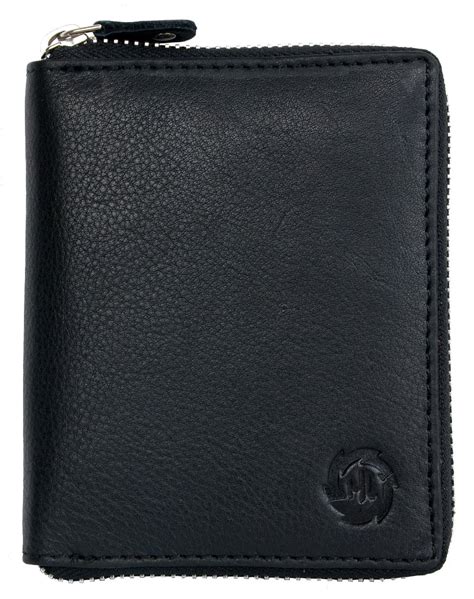 Buy Men's Black Metal Zip-around (metal zipper) Genuine Leather Wallet HL Online at desertcartUAE