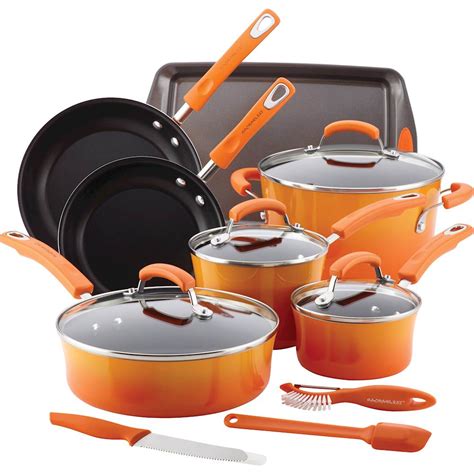 Customer Reviews: Rachael Ray 14-Piece Cookware Set Orange 17627 - Best Buy