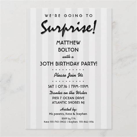 SURPRISE! 30th or Any Birthday Party Invitation | Zazzle | Anniversary party invitations ...