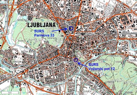 Map of Ljubljana, Slovenia