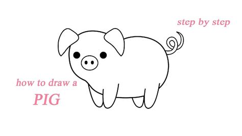 How To Draw A Funny Pig Kissing Easy Step By Step For Kids Cute Easy ...