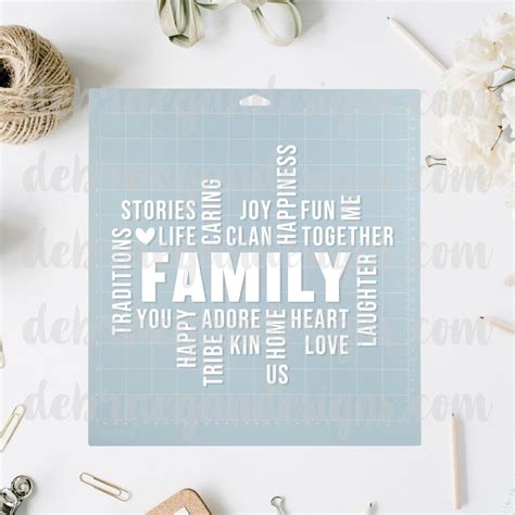 Family Word Art Cut File 2 Styles SVG, PNG, JPEG Silhouette Cameo ...