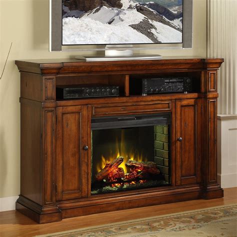 Solid Wood Entertainment Center With Fireplace - Councilnet